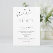 グレーモダンタイポグラフィブライダルシャワー招待状 招待状 (スタンド正面)