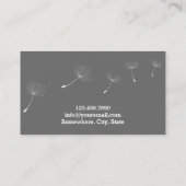 グレーモダンタンポポ流れるママ コーリングカード (裏面)