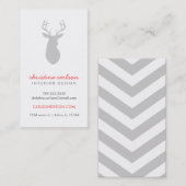 グレーモダンディアー&シェブロンストライプズ 名刺 (正面/裏面)