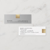 グレーモダンデーション金ゴールドアクセントの参照 スキニー名刺 (正面/裏面)