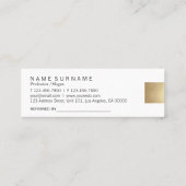 グレーモダンデーション金ゴールドアクセントの参照 スキニー名刺 (裏面)