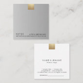 グレーモダンデーション金ゴールドアクセントの参照 スクエア名刺 (正面/裏面)