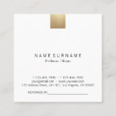 グレーモダンデーション金ゴールドアクセントの参照 スクエア名刺 (裏面)