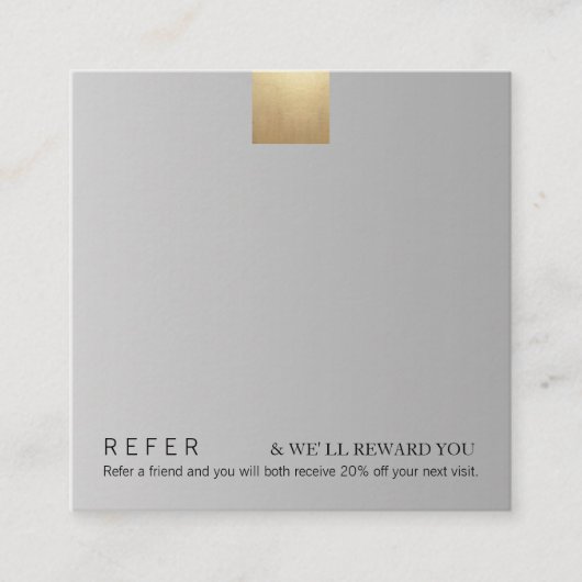 グレーモダンデーション金ゴールドアクセントの参照 スクエア名刺 (正面)