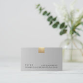 グレーモダンデーション金ゴールドアクセントの参照 名刺 (スタンド正面)