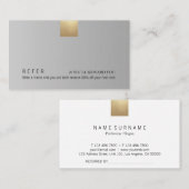 グレーモダンデーション金ゴールドアクセントの参照 名刺 (正面/裏面)