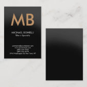 グレーモダントレンディーモノグラム名刺 名刺 (正面/裏面)