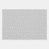 グレーモダンニュートラルなジンジャーブレッド模様 ラッピングペーパーシート (正面3)