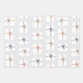 グレーモダンニュートラルなジンジャーブレッド模様 ラッピングペーパーシート (正面)