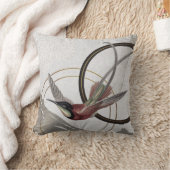 グレーモダンハミングバ芸術的ー抽象芸術 クッション (ブランケット)