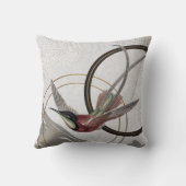 グレーモダンハミングバ芸術的ー抽象芸術 クッション (裏面)