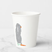 グレーモダンバニー赤ちゃんシャワー誕生日カップ 紙コップ (正面)