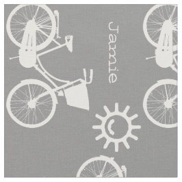 グレーモダンパタンサンシャイン自転車パーソナライズされた ファブリック