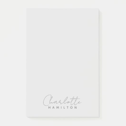 グレーモダンパーソナライズされたトーンの名前 ポストイット (正面)