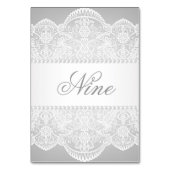 グレーモダンパールホワイトレースビンテージ結婚式 テーブルナンバー (裏面)