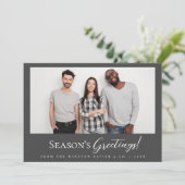 グレーモダンビジネスのクリスマスチームの写真 シーズンカード (スタンド正面)