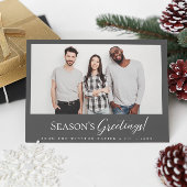 グレーモダンビジネスのクリスマスチームの写真 シーズンカード