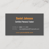 グレーモダンフィットネスアイコンパーソナルトレーナー 名刺 (裏面)