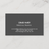 グレーモダンフィットネストレーナースポーツ厚 名刺 (裏面)