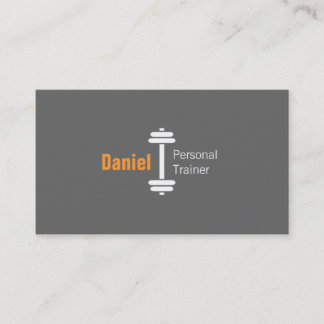 グレーモダンフィットネスパーソナルトレーナーウェイト 名刺