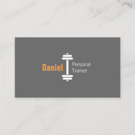 グレーモダンフィットネスパーソナルトレーナーウェイト 名刺