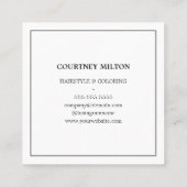 グレーモダンフェイクエレガント金ゴールドはさみヘアスタイリスト スクエア名刺 (裏面)