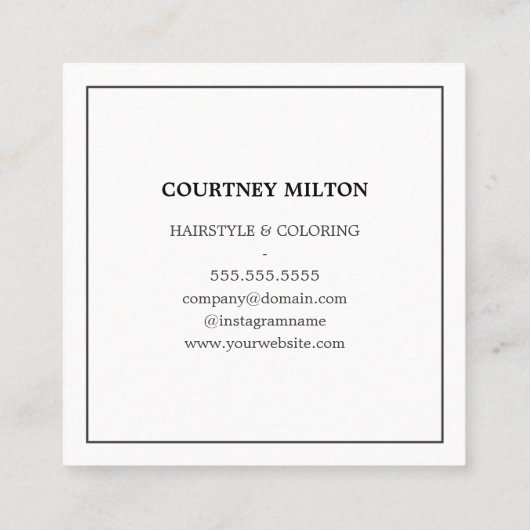 グレーモダンフェイクエレガント金ゴールドはさみヘアスタイリスト スクエア名刺 (裏面)