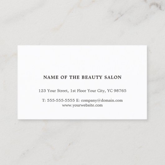 グレーモダンフェイクエレガント金ゴールドはさみヘアスタイリスト 名刺 (裏面)