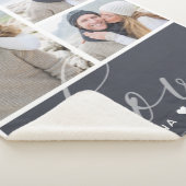 グレーモダンフォトコラージュ愛パーソナライズされた大 シェルパブランケット (3/4)