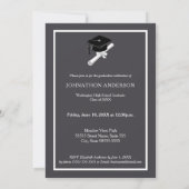 グレーモダンフォト卒業パーティー発表 招待状 (裏面)