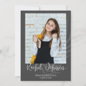 グレーモダンフォト卒業 招待状 (裏面)