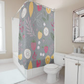 グレーモダンフルーツ&フローラシャワーカーテン – シックB シャワーカーテン (インサイチュ)