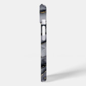 グレーモダンブラックゴールド大理石モノグラムパーソナライズされた Case-Mate iPhoneケース (裏面 / 左)