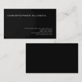 グレーモダンブラックシンプルビジネスカード 名刺 (正面/裏面)
