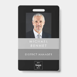 グレーモダンブラック企業のフォトID バッジ