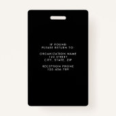 グレーモダンブラック企業のフォトID バッジ (裏面)