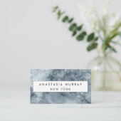 グレーモダンブラック&ホワイトマーブルミニマリストラグジュアリー 名刺 (スタンド正面)