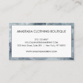 グレーモダンブラック&ホワイトマーブルミニマリストラグジュアリー 名刺 (裏面)