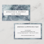 グレーモダンブラック&ホワイトマーブルミニマリストラグジュアリー 名刺 (正面/裏面)