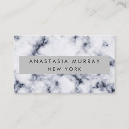 グレーモダンブラック&ホワイトマーブルミニマリストラグジュアリー 名刺