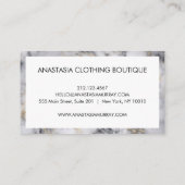 グレーモダンブラック&ホワイトマーブルミニマリストラグジュアリー 名刺 (裏面)