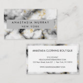 グレーモダンブラック&ホワイトマーブルミニマリストラグジュアリー 名刺 (正面/裏面)