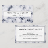 グレーモダンブラック&ホワイトマーブルミニマリストラグジュアリー 名刺 (正面/裏面)