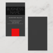 グレーモダンブラック・レッド・コンサルタント・ビジネス・カード 名刺 (正面/裏面)