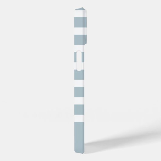 グレーモダンブルーとホワイトストライプモノグラム Case-Mate iPhoneケース (裏面 / 右)