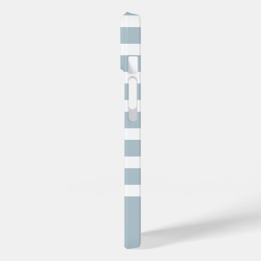 グレーモダンブルーとホワイトストライプモノグラム Case-Mate iPhoneケース (裏面 / 左)