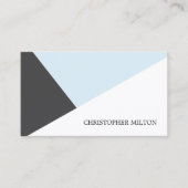 グレーモダンブルーホワイトジオメトリックコンサルタント 名刺 (正面)