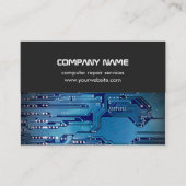 グレーモダンブルー回路基板のコンピュータ修復 名刺 (正面)