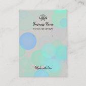 グレーモダンブルー気泡イヤリング表示カード 名刺 (正面)