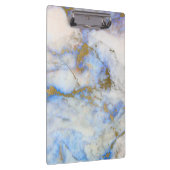グレーモダンブルー&金ゴールドマーブルストーン クリップボード (右)